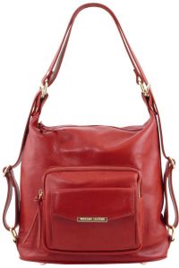 Γυναικεία Τσάντα Δερμάτινη Ώμου / Πλάτης TL141535 Κόκκινο Tuscany Leather