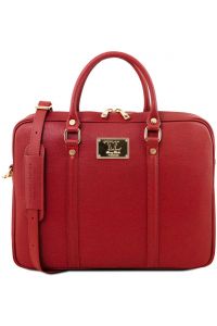 Τσάντα Laptop Δερμάτινη Prato TL141626 Κόκκινο Tuscany Leather
