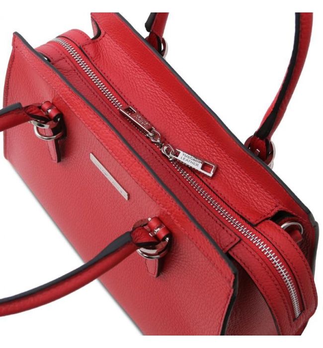 Γυναικεία Τσάντα Δερμάτινη Tuscany Leather TL142147 Κόκκινο lipstick