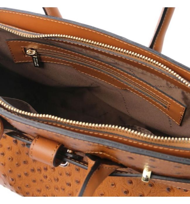 Γυναικεία Τσάντα Δερμάτινη Tuscany Leather TL142120 Κονιάκ